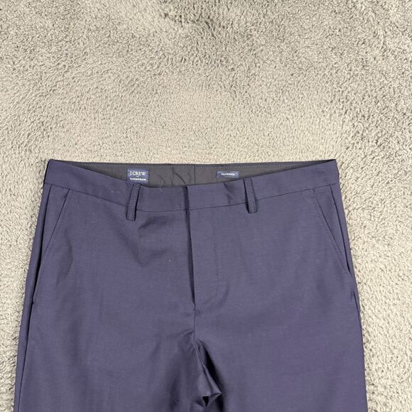 J Crew Pants Mens 34x32 Blue Thompson Tapered Fit Four Season Wool Stretch - Picture 2 of 14